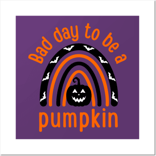 Bad Day To Be A Pumpkin Funny Halloween Bats Posters and Art